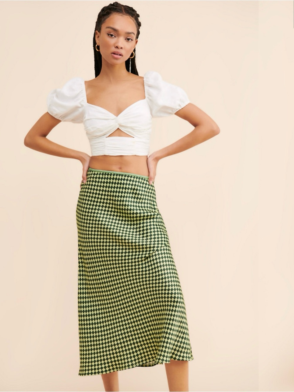 Blank London Absmera Checkered Slip Skirt